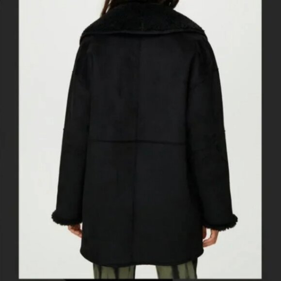 Aritzia Wilfred Free Astral Faux Shearling Jacket in Black - Picture 4 of 11